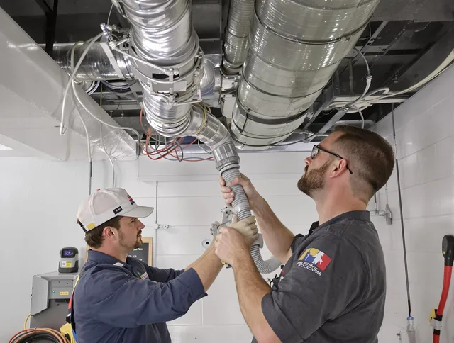Rehoboth Air Duct Cleaning technician performing thorough AC duct cleaning in Rehoboth